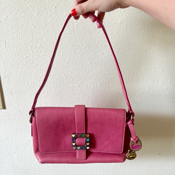 Dooney & Bourke Handbags - Dooney & Bourke Vintage Heart Buckle Pink Leather Purse